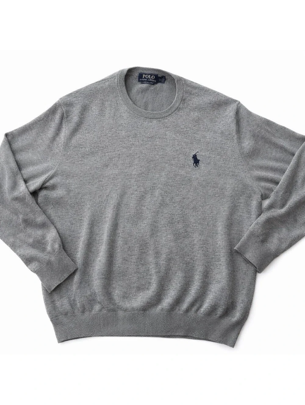 Polo Ralph Lauren Pima Cotton Sweater Men’s XXL Gray Crewneck Knit Pullover